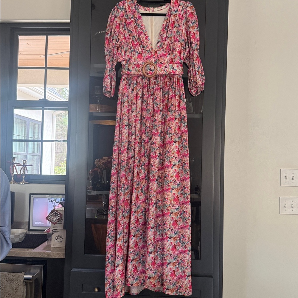 MULLA Floral Maxi Dress with Belt - Picture 2 of 3